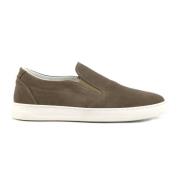 Suede Dove Gray Heren Loafers Duca di Morrone , Brown , Heren