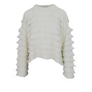 Sneeuwtrui, Oversized Fit Twinset , White , Dames