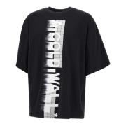 Zwarte Katoenen T-shirt met Voorkant Logo A-Cold-Wall , Black , Heren