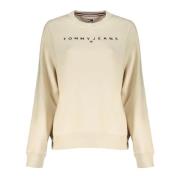 Beige hoodie met geborduurd logo Tommy Hilfiger , Beige , Dames