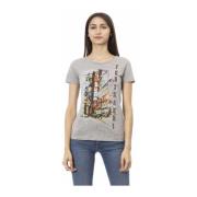 Action T-Shirt Korte Mouw Ronde Hals Voorprint Trussardi , Gray , Dame...