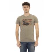 Korte Mouw Ronde Hals T-shirt Trussardi , Green , Heren