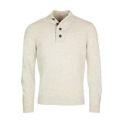 Beige Half-Zip Trui met Patches Barbour , White , Heren