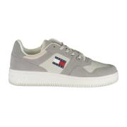 Sportieve Grijze Veterschoenen met Contrastdetails en Logoprint Tommy ...