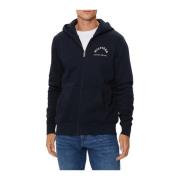 Heren Zip Hoodie met Logo Lettering Tommy Hilfiger , Blue , Heren