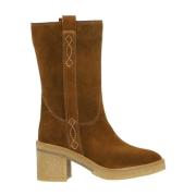 Camel Suède Hakken Boots Alpe , Brown , Dames