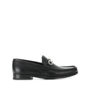 Gancini Leren Loafers Zwart Salvatore Ferragamo , Black , Dames