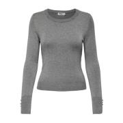 Venice Lange Mouw Knoop Top Vrouwen Only , Gray , Dames