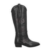 Zwarte Casual Leren Dameslaars Alpe , Black , Dames