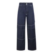 Donkerblauwe S-Wave Cargo Jeans Stella McCartney , Blue , Dames