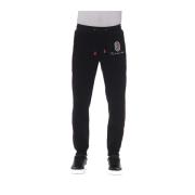 Sportieve Broek met Voorprint Trussardi , Black , Heren