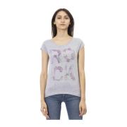 Korte Mouw Ronde Hals T-shirt Trussardi , Gray , Dames