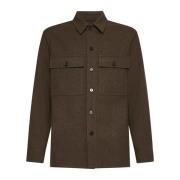 Bruine Wol Overhemdjasje Mannen Jil Sander , Brown , Heren