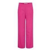 Wijde Plooiende Broek Only , Pink , Dames