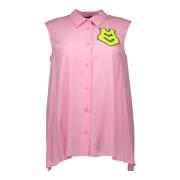 Stijlvolle Mouwloze Blouse Love Moschino , Pink , Dames