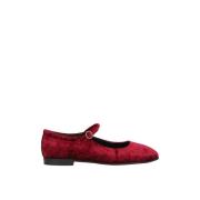 Casual Velvet Ballet Flats Burgundy Alpe , Red , Dames