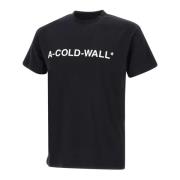 Zwarte Katoenen T-shirt met Logo A-Cold-Wall , Black , Heren