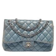 Pre-owned Leather chanel-bags Chanel Vintage , Blue , Dames