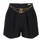 Tweed Ketting Shorts Elisabetta Franchi , Black , Dames