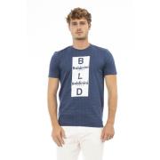 Korte Mouw Ronde Hals T-shirt Baldinini , Blue , Heren