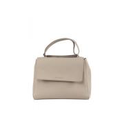 Dames Leren Handtas Sveva Medium Orciani , Beige , Dames