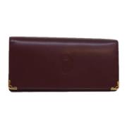 Pre-owned Leather wallets Cartier Vintage , Red , Dames