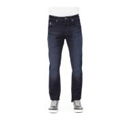 Mannen Regular Jeans met Logo Knoop Baldinini , Blue , Heren