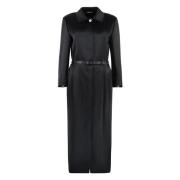 Zijden Leren Riemjurk Thom Browne , Black , Dames