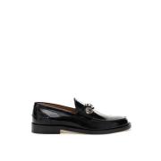 Elegante platte leren schoenen in tijdloos zwart Burberry , Black , Da...