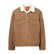 Faux Fur Trucker Jacket Levi's , Brown , Heren