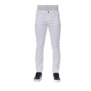 Denim Jeans - Knoop- en Ritssluiting Trussardi , White , Heren