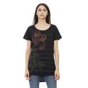 Korte Mouw Ronde Hals T-shirt Trussardi , Black , Dames