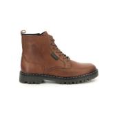 Comfortabele Leren Laarzen met Unieke Sluiting Kickers , Brown , Dames