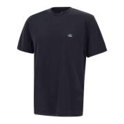 Blauw Katoen Logo T-shirt C.p. Company , Blue , Heren