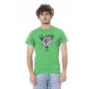 Logo Print Korte Mouw T-shirt Cavalli Class , Green , Heren