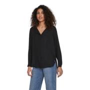 Lucy Lange Mouw Shirt Vila , Black , Dames