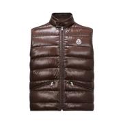 Gui Vest in Glanzend Bruin Moncler , Brown , Heren