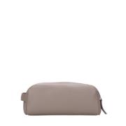 Grained Leather Beauty Case Orciani , Beige , Heren