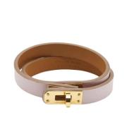 Pre-owned Leather bracelets Hermès Vintage , Yellow , Dames