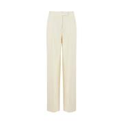 Wijde been wol bouclé broek Iceberg , Beige , Dames