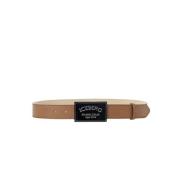 Nappa Leren Riem met Milano Italia Gesp Iceberg , Brown , Heren