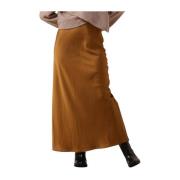 Elegante Roest Maxi Rok Bruuns Bazaar , Brown , Dames