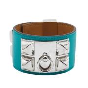 Pre-owned Leather bracelets Hermès Vintage , Blue , Dames