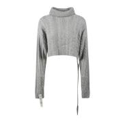 Cropped Turtle Neck Top Mar De Margaritas , Gray , Dames