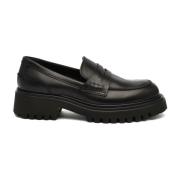 Zwarte Leren Loafer Schoen Rotta , Black , Dames