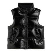 Zilveren Rits Gewatteerd Vest Karl Lagerfeld , Black , Dames