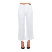 Hoge Taille Cropped Broek met Meerdere Zakken Frankie Morello , White ...