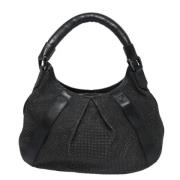 Pre-owned Leather handbags Burberry Vintage , Black , Dames