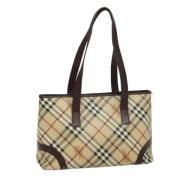 Pre-owned Leather totes Burberry Vintage , Beige , Dames