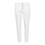 Moderne 7/8 Twill Broek Snow White Cream , White , Dames